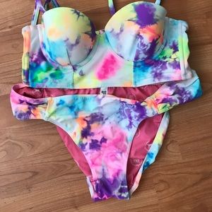 Victoria Secret PINK balconette tie dye Bikini
